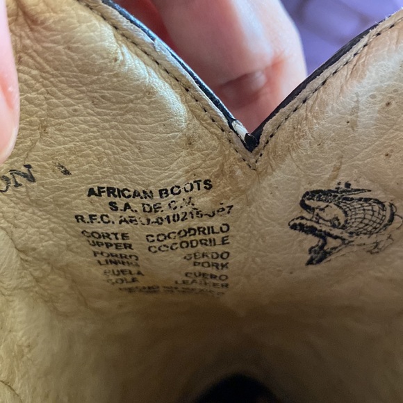 Women’s crocodile style western vaquero cowboy boots 7 7.5 red black genuine - Picture 7 of 7